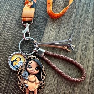 Pocahontas handmade keychain/ Pocahontas lanyard handmade